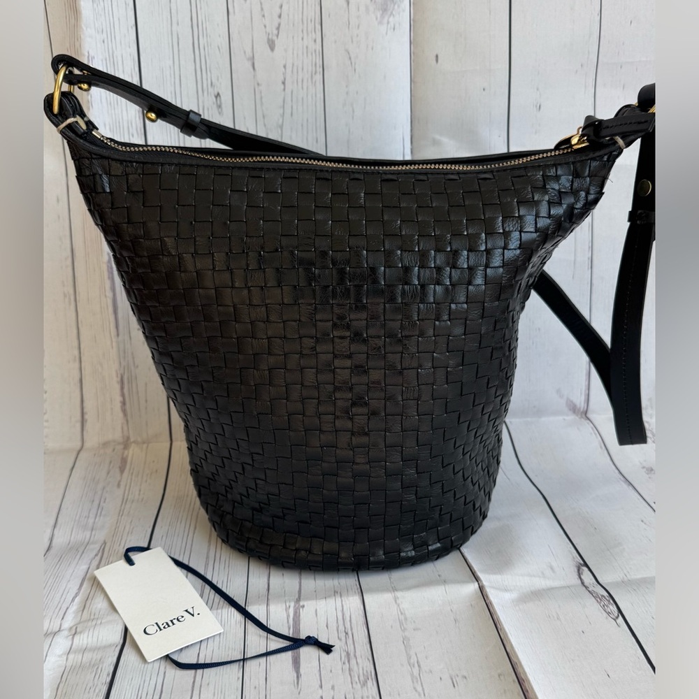 EUC - Clare V. Petite Jeanne – Black Woven Checker
